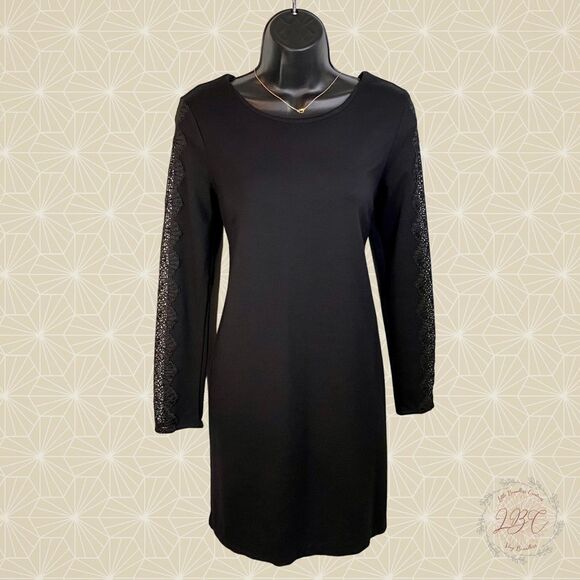Tahari Black Dress with Lace - Picture 1 of 11